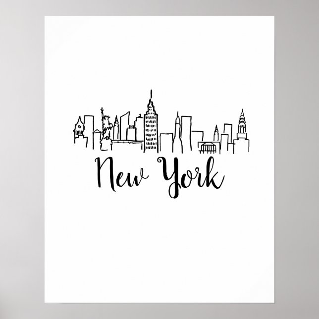 Skyline Illustration Art Poster (Vorne)