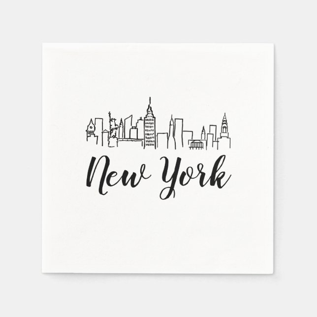Skyline-Illustration in New York Serviette (Vorderseite)