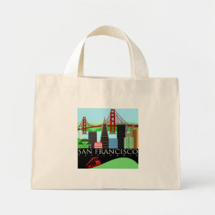Skyline-Illustrationsbeutel San Francisco Mini Stoffbeutel