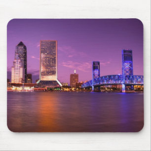 Skyline Jacksonvilles Florida nachts Mousepad