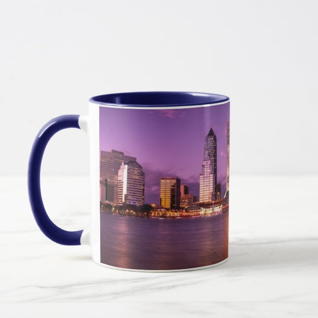 Skyline Jacksonvilles Florida nachts Tasse (Links)