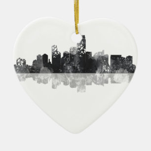 SKYLINE JERSEY CITY, NEW-JERSEY KERAMIK ORNAMENT