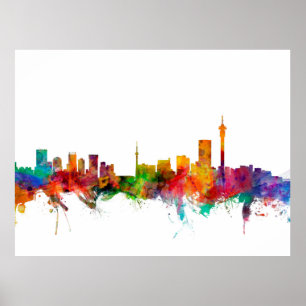 Skyline Johannesburgs Südafrika Poster