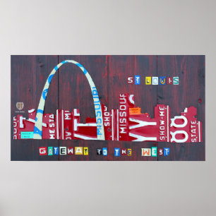 Skyline-Kfz-Kennzeichen-Kunst-Druck St. Louis Poster