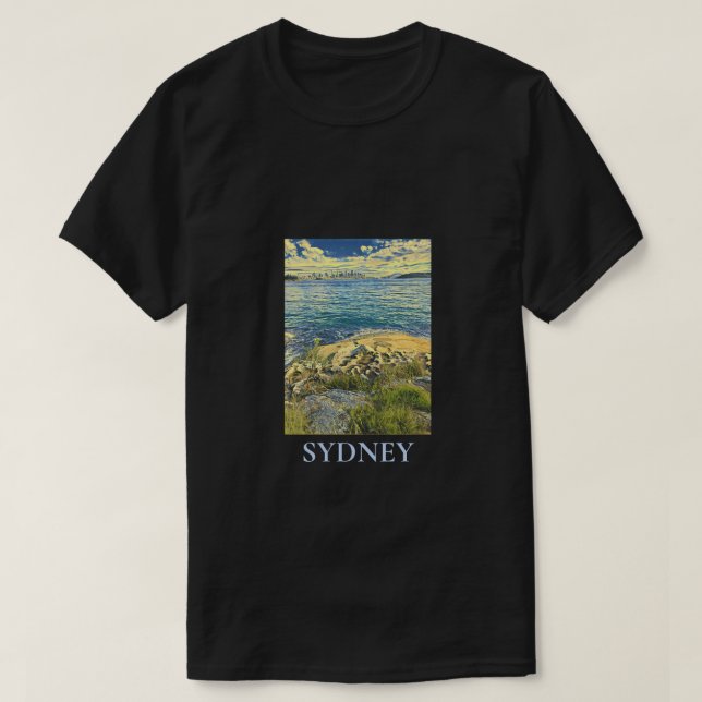 Skyline-Kunst Sydney Harbour T-Shirt (Design vorne)