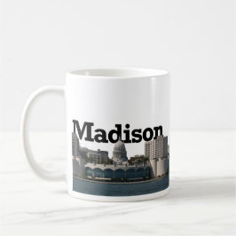 Skyline Madisons Wisconsin mit Madison im Himmel Tasse
