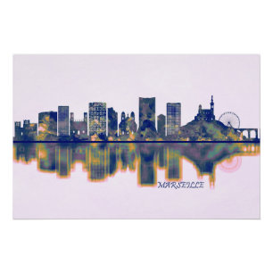 Skyline Marseille Poster