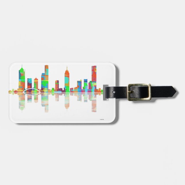 Skyline Melbournes Vic Gepäckanhänger (Vorderseite horizontal)