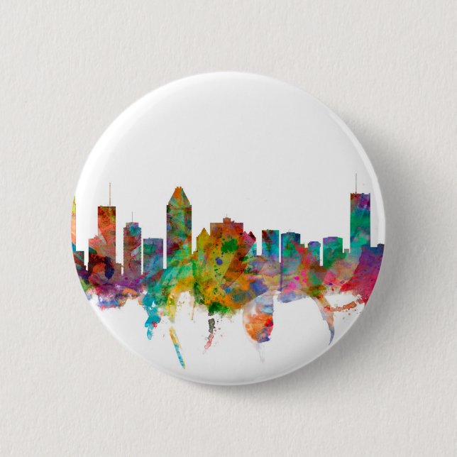 Skyline Montreals Kanada Button (Vorderseite)