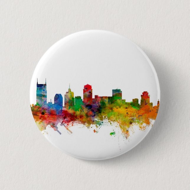 Skyline Nashvilles Tennessee Button (Vorderseite)