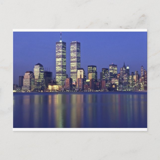 Skyline New York mit World Trade Center Postkarte (Vorderseite)