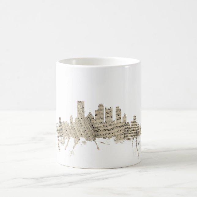 Skyline-Noten Citysc Pittsburghs Pennsylvania Tasse (Mittel)