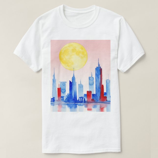 Skyline of a modern city T-Shirt (Design vorne)