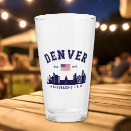 Skyline of Denver Colorado Artwork Glas