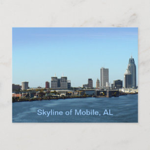 Skyline of Mobile, AL Postkarte