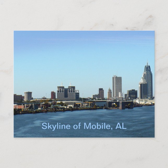 Skyline of Mobile, AL Postkarte (Vorderseite)