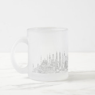Skyline of the World (Schwarz + Weiß) Mattglastasse