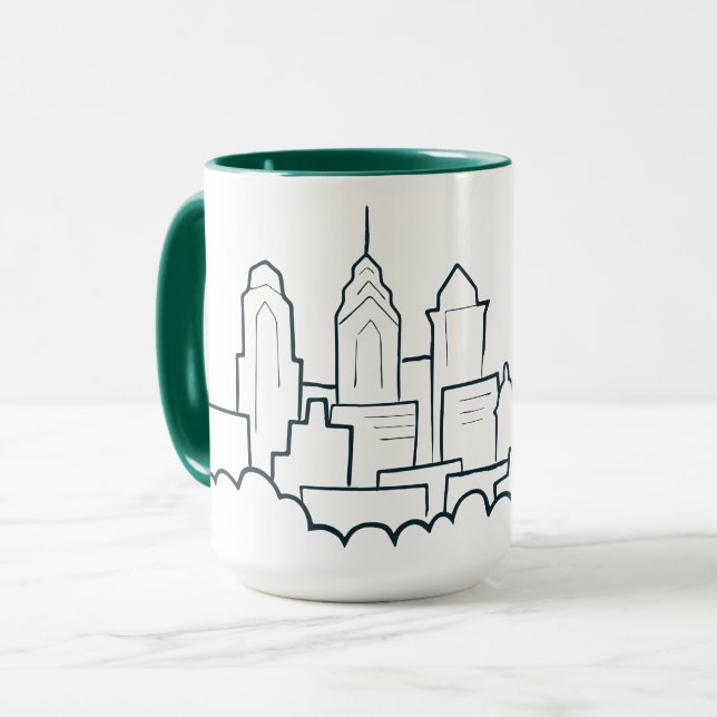 Skyline Philadelphias Pennsylvania Tasse (Vorderseite Links)