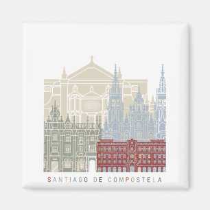 Skyline-Poster Santiago de Compostela Magnet