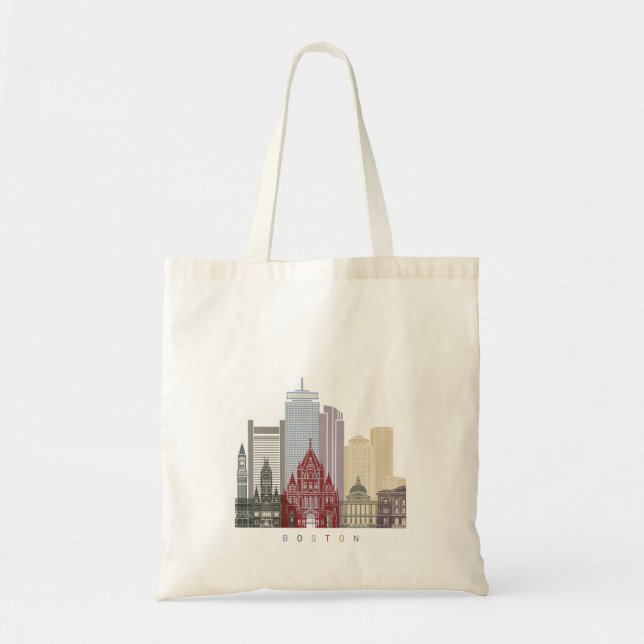 Skyline-Poster von Boston Tragetasche (Vorne)