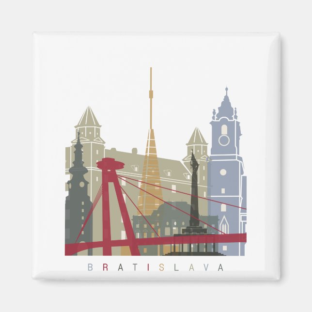 Skyline-Poster von Bratislava Magnet (Vorne)