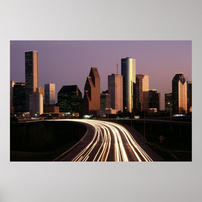 Skyline-Poster von Houston City AB 8.99 Uhr Poster (Vorne)