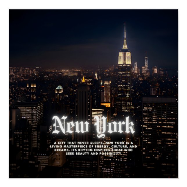 Skyline-Poster-Vorlage in New York Poster (Vorderseite)