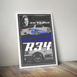 Skyline R34 Schnell & Wütend Poster