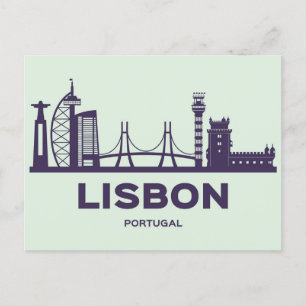 Skyline-Reisepostkarte Lissabons Portugal Einladungspostkarte