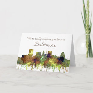 Skyline-Safari-Büffelleder Baltimores Maryland Feiertagskarte
