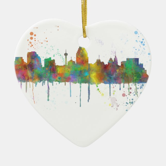 SKYLINE SAN ANTONIO TEXAS KERAMIKORNAMENT (Vorne)