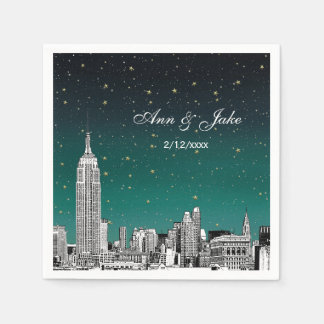 Skyline-Schattierungen Aquamariner Sternenhochzeit Serviette