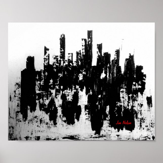 Skyline schwarz-weiß poster (Vorne)