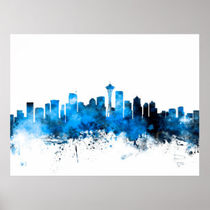 Skyline Seattles Washington Poster