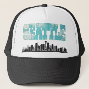 Skyline Seattles Washington Truckerkappe