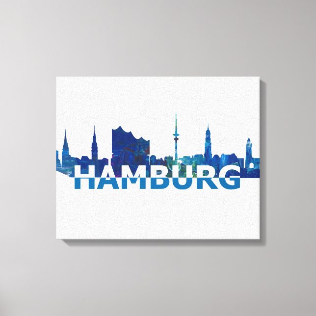 Skyline-Silhouette Hamburg Leinwanddruck (Vorderseite)