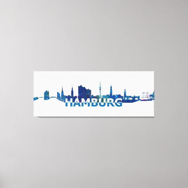 Skyline-Silhouette Hamburg Leinwanddruck (Vorderseite)