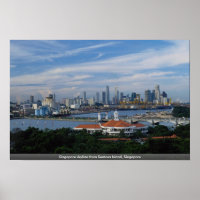 Skyline Singapurs von Sentosa Island, Singapur