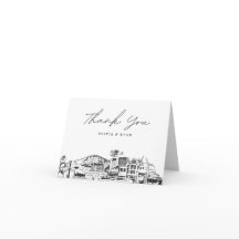 Skyline-Sketch-Blank für Ankerplätze Danke-Karte