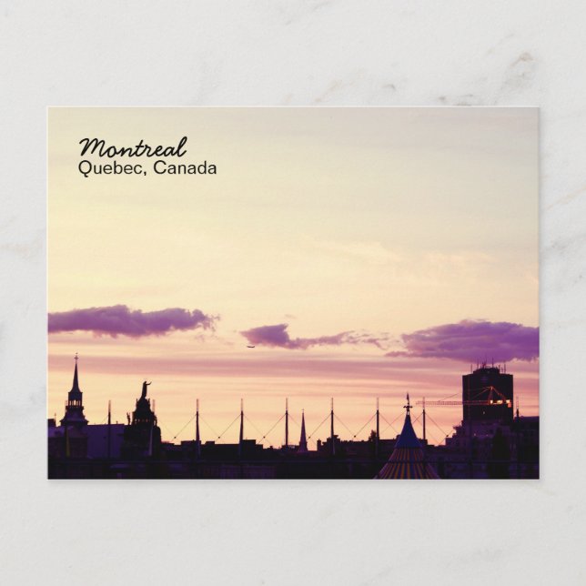 Skyline-Sonnenuntergang Montreal Postkarte (Vorderseite)