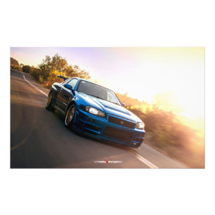 Skyline-Spezifikt. Nur Nissan GT-Rs R34 in Fotodruck