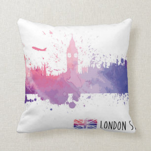 Skyline-Spritzen Londons England Kissen