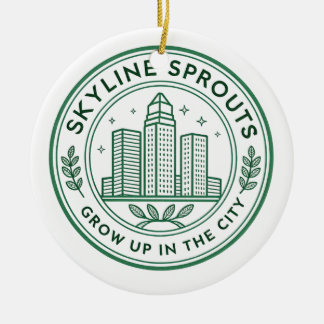 Skyline Sprouts Gedenkornament | Urban Farming Keramik Ornament
