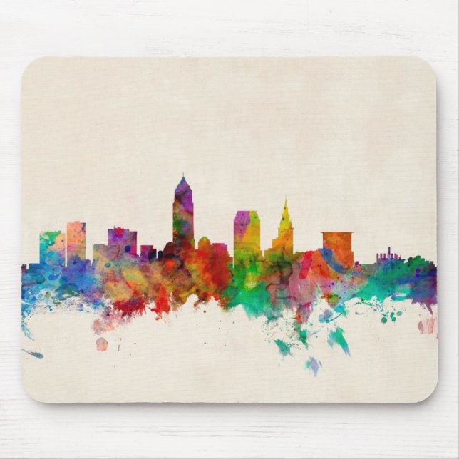 Skyline-Stadtbild Clevelands Ohio Mousepad (Vorne)