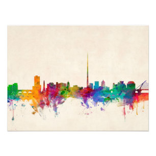 Skyline-Stadtbild Dublins Irland Fotodruck