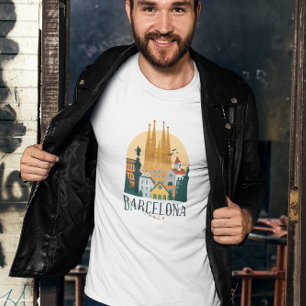 Skyline-T - Shirt Barcelona Spanien