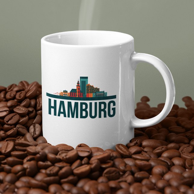 Skyline-T - Shirt Hamburg Kaffeetasse (Hamburg Germany coffee mug)