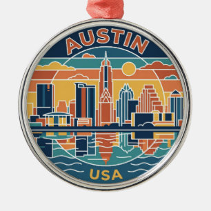 Skyline Texas Ornament Aus Metall