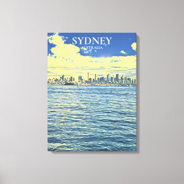 Skyline Travel Print von Sydney Harbour Leinwanddruck (Vorderseite)