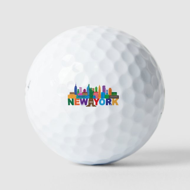 Skyline-Typografie in New York Golfball (Vorderseite)